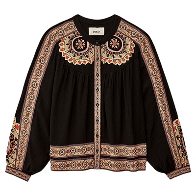 bash2026新款春季圣所花园波西米亚风衬衫女印花上衣小衫1E26VALD