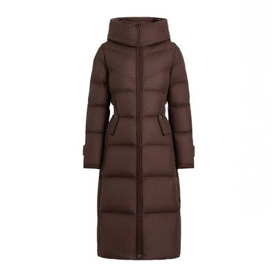 【高克重】珂莱蒂尔2024冬新款御寒保暖中长款白鹅绒羽绒服外套女