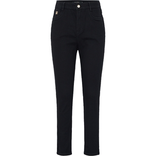 专柜正品马天奴春夏新款黑色莱赛尔棉牛仔裤子高腰小脚铅笔裤女裤