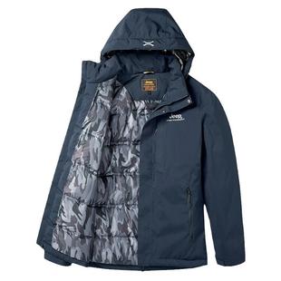 Jeep吉普羽绒服冬季新款男士夹克爸爸防风加厚外套防水登山冲锋衣