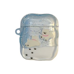 ins秋冬可爱雪地小狗适用airpods4保护套苹果蓝牙pro3代2代耳机壳