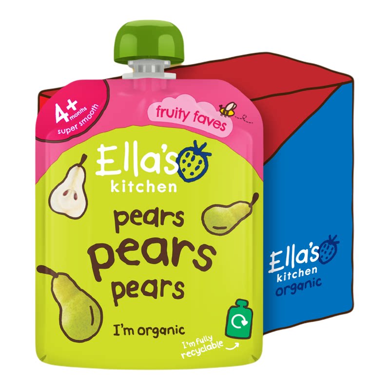 Ella's Kitchen 进口英国婴幼儿营养有机香梨口味70g*7果蓉泥辅食