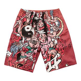 WOOKONG悟空新品哪吒三头六臂短裤夏季男士女户外防泼水五分裤潮