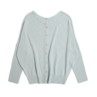 1ND1V1彩丝毛衣2ways两穿设计感上衣蝙蝠袖宽松开衫外套女春秋