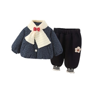 秋冬季女童超好看韩系炸街洋气公主儿童宝宝加厚冬装加绒棉服套装