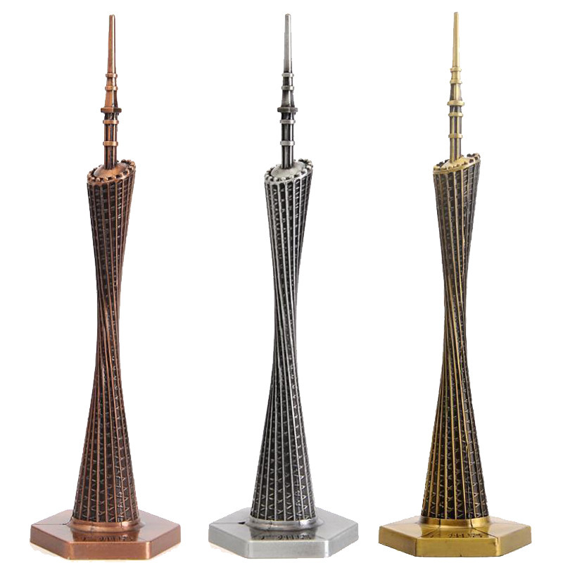 广州塔小蛮腰地标建筑物金属模型办公室家居装饰摆件水蛇腰纪念品