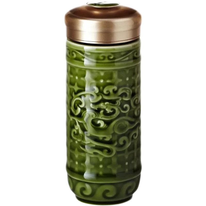 乾唐轩活瓷杯正品势在必得随行杯陶瓷杯子便携式高颜值水杯男茶杯