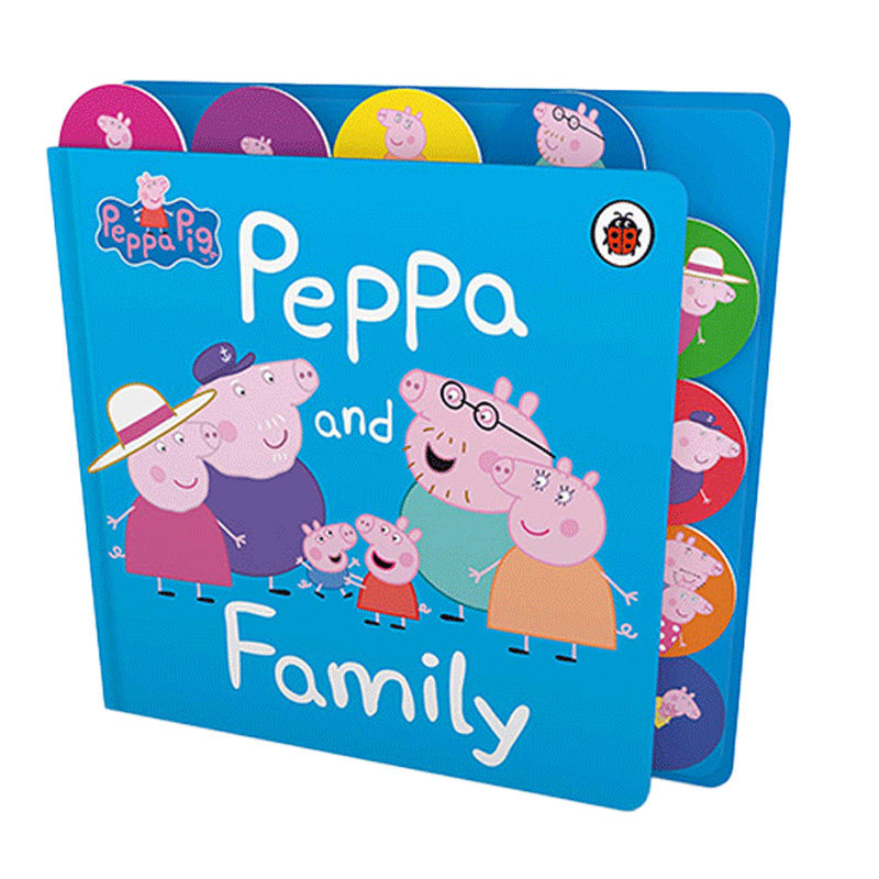 进口英文原版小猪佩奇Peppa Pig: Peppa and Family: Tabbed佩奇和家庭:标签幼儿英语早教启蒙绘本宝宝撕不烂纸板书睡前故事