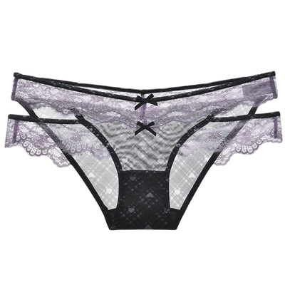 3件129|商场同款MYBODY新款轻感数码印花性感低腰睫毛蕾丝内裤女