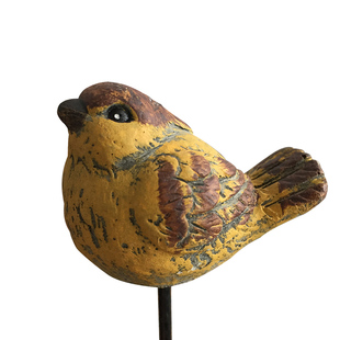 美式手工彩绘小鸟水泥创意微景观花盆搭配园艺苔藓多肉花插摆件