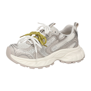 MILLIE'S/妙丽春季撞色双系带机能风厚底老爹鞋女网面透气运动鞋Q