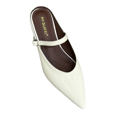 半拖鞋时尚真皮单鞋懒人鞋子