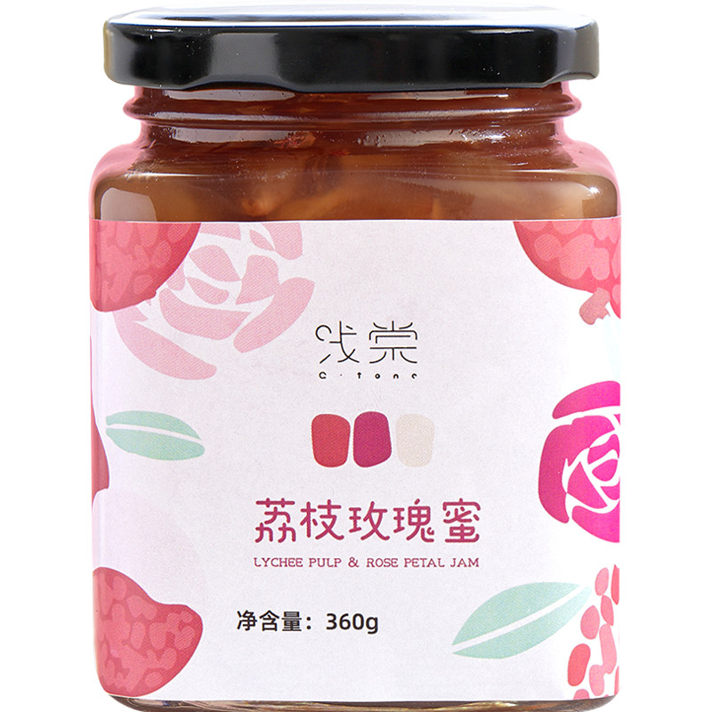 荔枝玫瑰茶酱泡水喝的东西蜂蜜柚子水果冲饮果酱百香果冲泡饮品