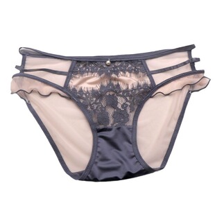 欧美风轻奢丝绒纯欲水蕾丝网纱内裤女士中低腰性感镂空系带可调节