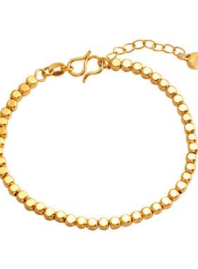 新中式沙金爆闪貔貅手链不掉色