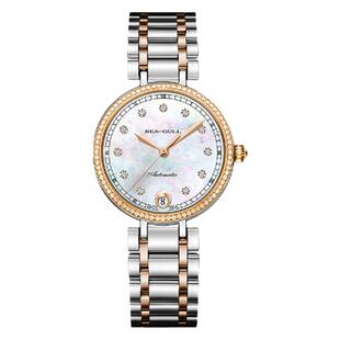 海鸥表自动机械手表女士款休闲商务贝母盘单日历女士钢带腕表1052