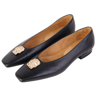 IORE理想矿石皱金扣平底单鞋