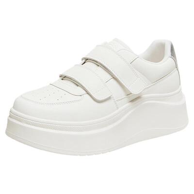 TATA他她女鞋春季魔术贴小白鞋休闲百搭板鞋增高厚底鞋G3N02AM6