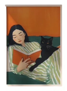 BOOKS复古怀旧温馨治愈装饰画挂画墙壁图书馆书店咖啡厅阅读看书
