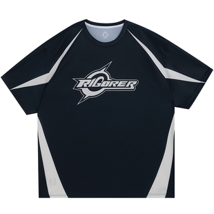 准者投篮服运动短袖T恤男夏季新款透气速干训练服机车风宽松上衣