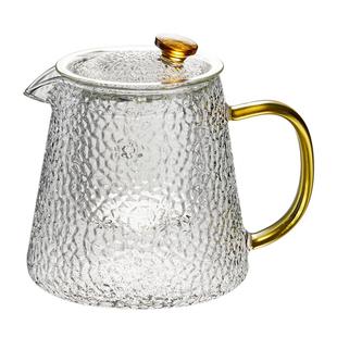 茶壶玻璃锤纹水壶单壶家用煮茶加厚耐高温花茶茶具套装过滤泡茶壶