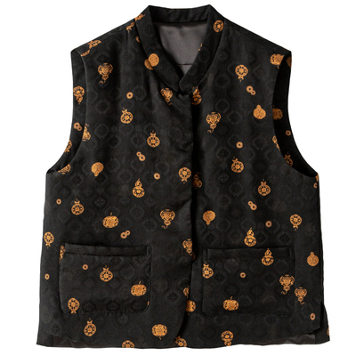 真丝香云纱提花新雪丽棉马甲女