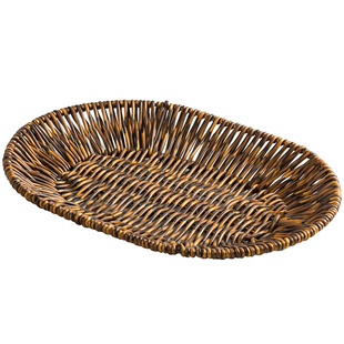 编织盘下午茶薯条小吃拼盘炸鸡小食盘餐盘商用托盘日式竹编盘子