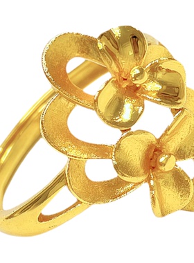 仿真黄金栀子花轻奢繁花戒指女款