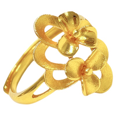 仿真黄金栀子花轻奢繁花戒指女款