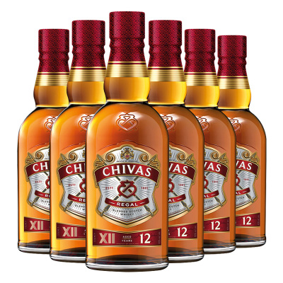 芝华士 12年苏格兰调和型威士忌500mL六支洋酒原瓶进口 保乐力加