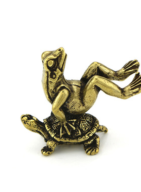 实心青蛙桌面手把件动物古玩铜器