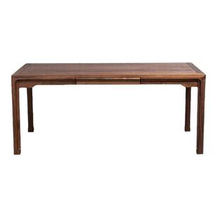 有清堂黑胡桃木书桌新中式书房书法桌客厅大板书桌一字长条实木桌