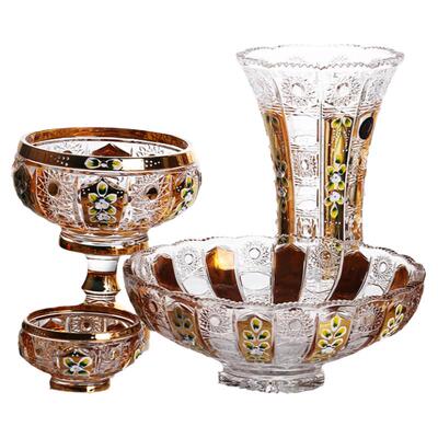 捷克工艺镀金珐琅水晶玻璃