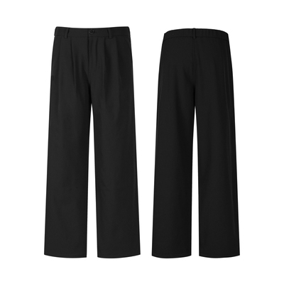 ALLFIT加绒尼龙格纹打褶仿西裤