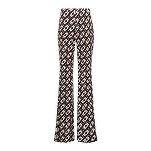 DVF高腰微喇交织锁链几何图案长裤PL1T001