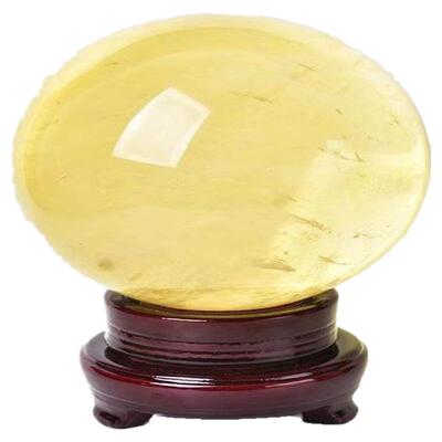大师推荐高端摆件天然黄色水晶球