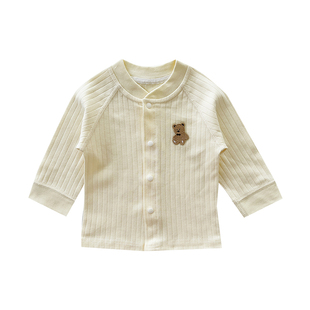 宝宝上衣纯棉a类秋衣单件春秋内衣打底衫婴幼儿开衫长袖婴儿秋装