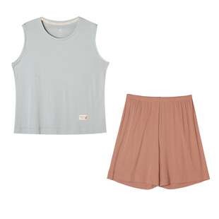 铜牛艾草锦棉背心半裤家居女套 春夏睡衣家居套装女VJ106