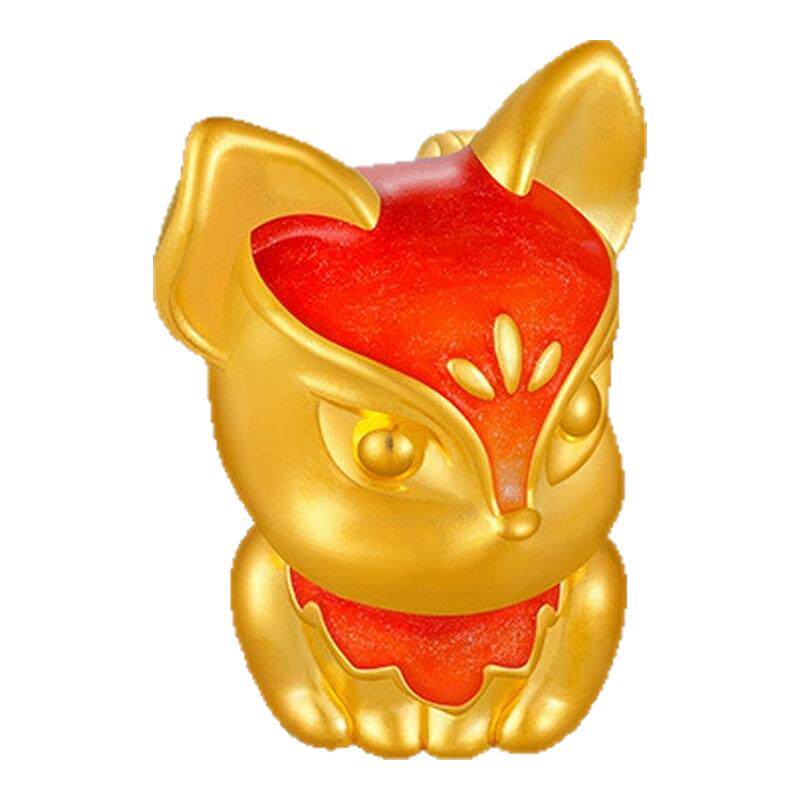 金至尊乖黄灵兽黄金摆件足金摆件国潮可爱狐狸摆件生日礼物送闺蜜
