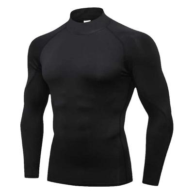 高领长袖速干透气男女紧身打底衫