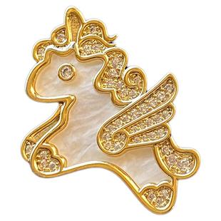 金色小马胸针配大衣高级感轻奢高档女奢华气质2025年新款可爱别针
