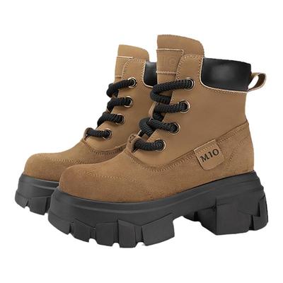 米奥马丁靴MIO拼接厚底工装靴