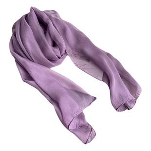 真丝丝巾女春秋薄款黑色细窄长条防晒护颈围巾百搭旗袍桑蚕丝纱巾