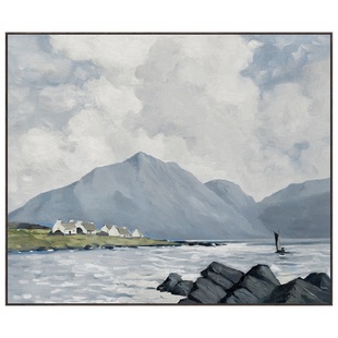 不够艺术 现代山水风景油画装饰画客厅大幅背景墙挂画样板间壁画