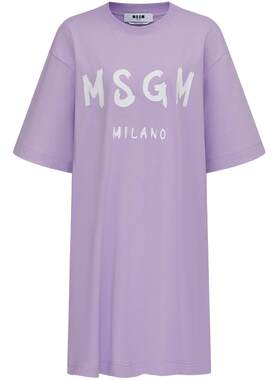 MSGM纯棉女士徽标T恤裙