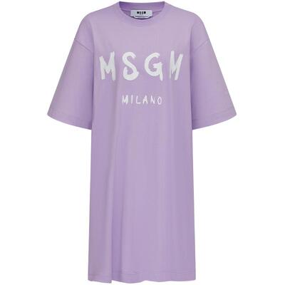 MSGM纯棉女士徽标T恤裙