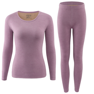 中高领保暖内衣女套装加厚加绒一体羊羔绒秋裤秋裤打底上衣棉毛衫