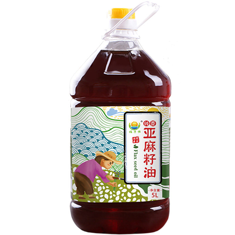 熟榨亚麻籽油5升大包装胡麻油