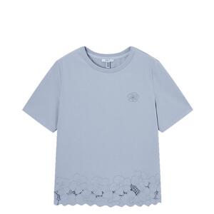菲妮迪镂空设计感百搭提花上衣