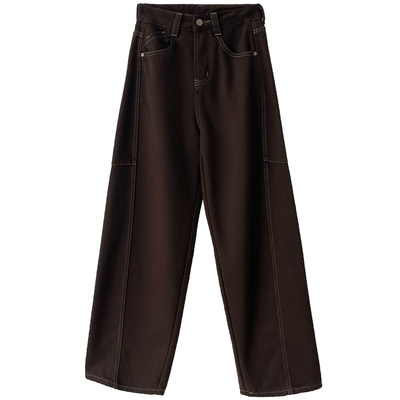 高腰显瘦加绒弯刀牛仔裤女秋冬